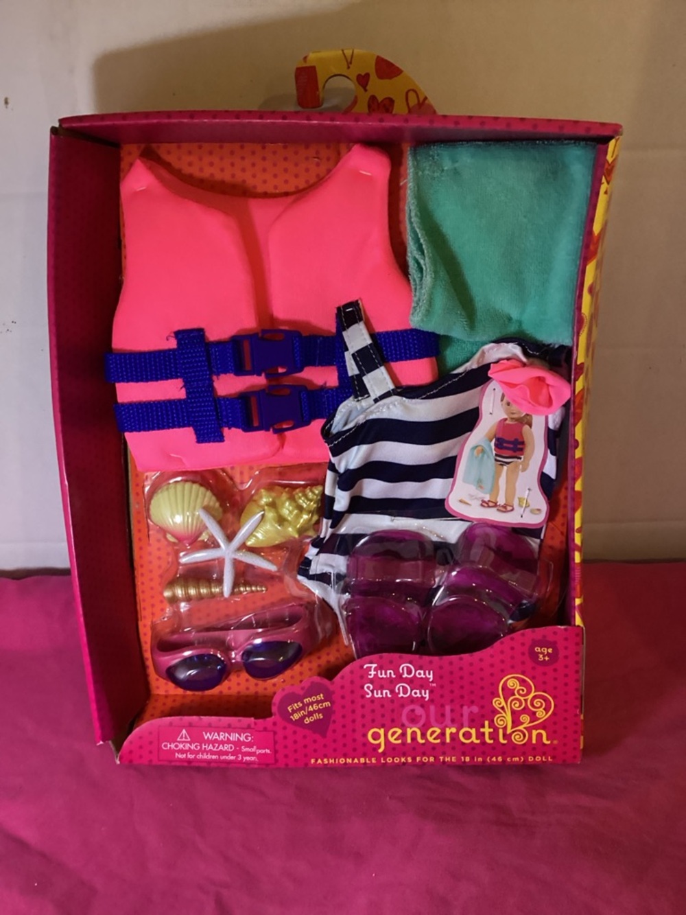 538-Our Generation Fun Day Sun Day Doll Clothing Set with Accessories